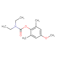 Chemical structure of 4-methoxy-2,6-dimethylphenyl N,N-diethylcarbamate - CSSB21432542922