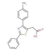 Chemical structure of 2-[4-(4-methylphenyl)-2-phenyl-1,3-thiazol-5-yl]acetic acid - CSSB00000687399