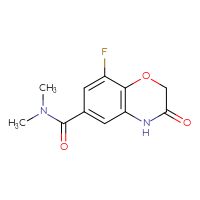 Chemical structure of 8-fluoro-N,N-dimethyl-3-oxo-3,4-dihydro-2H-1,4-benzoxazine-6-carboxamide - CSSB15034389724