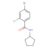 Chemical structure of 4-bromo-2-chloro-N-cyclopentylbenzamide - CSSB00005465625