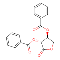 Chemical structure of (3R,4S)-4-(benzoyloxy)-2-oxooxolan-3-yl benzoate - CSSB00025704492