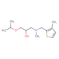 Chemical structure of [2-hydroxy-3-(propan-2-yloxy)propyl](methyl)[(3-methylthiophen-2-yl)methyl]amine - CSSB00054051417