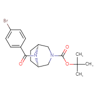 Chemical structure of tert-butyl (1R,5S)-8-(4-bromobenzoyl)-3,8-diazabicyclo[3.2.1]octane-3-carboxylate - CSSB02156854430