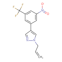 Chemical structure of 4-[3-nitro-5-(trifluoromethyl)phenyl]-1-(prop-2-en-1-yl)-1H-pyrazole - CSSB21531616254