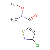 Chemical structure of 3-chloro-N-methoxy-N-methyl-1,2-thiazole-5-carboxamide - CSSB00015438442