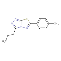 Chemical structure of 6-(4-methylphenyl)-3-propyl-[1,2,4]triazolo[3,4-b][1,3,4]thiadiazole - CSSB00102619191