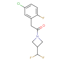 Chemical structure of 2-(5-chloro-2-fluorophenyl)-1-[3-(difluoromethyl)azetidin-1-yl]ethan-1-one - CSSB06662453067