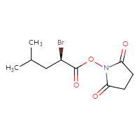Chemical structure of 2,5-dioxopyrrolidin-1-yl (2R)-2-bromo-4-methylpentanoate - CSSB17484213628