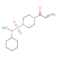 Chemical structure of N-cyclohexyl-N-methyl-4-(prop-2-enoyl)piperazine-1-sulfonamide - CSMB00027710394