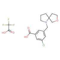 Chemical structure of 3-chloro-5-({7-oxa-1-azaspiro[4.4]nonan-1-yl}methyl)benzoic acid; trifluoroacetic acid - CSSS21176525687