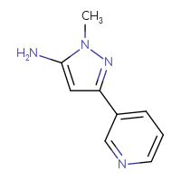 Chemical structure of 1-methyl-3-(pyridin-3-yl)-1H-pyrazol-5-amine - CSSB00011267161