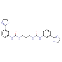Chemical structure of 3-[3-(4,5-dihydro-1H-imidazol-2-yl)phenyl]-1-[3-({[3-(4,5-dihydro-1H-imidazol-2-yl)phenyl]carbamoyl}amino)propyl]urea - CSSB00102954717