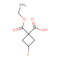 Chemical structure of 1-(ethoxycarbonyl)-3-fluorocyclobutane-1-carboxylic acid - CSSB00009911737