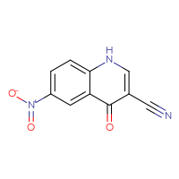 Chemical structure of 6-nitro-4-oxo-1,4-dihydroquinoline-3-carbonitrile - CSSB00000735663