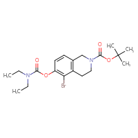Chemical structure of tert-butyl 5-bromo-6-[(diethylcarbamoyl)oxy]-1,2,3,4-tetrahydroisoquinoline-2-carboxylate - CSSB21432560102