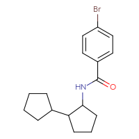 Chemical structure of N-{[1,1'-bi(cyclopentane)]-2-yl}-4-bromobenzamide - CSSB01696214070