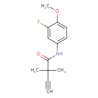 Chemical structure of N-(3-fluoro-4-methoxyphenyl)-2,2-dimethylbut-3-ynamide - CSSB00127250058