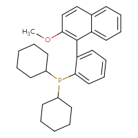 Chemical structure of dicyclohexyl[2-(2-methoxynaphthalen-1-yl)phenyl]phosphane - CSSB06446548952
