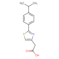 Chemical structure of 2-{2-[4-(propan-2-yl)phenyl]-1,3-thiazol-4-yl}acetic acid - CSSB00000489413
