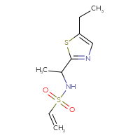 Chemical structure of N-[1-(5-ethyl-1,3-thiazol-2-yl)ethyl]ethene-1-sulfonamide - CSSB00157170854
