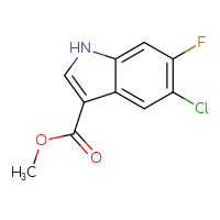 Chemical structure of methyl 5-chloro-6-fluoro-1H-indole-3-carboxylate - CSSB00034514996