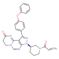Chemical structure of 3-(4-phenoxyphenyl)-5-[(3R)-1-(prop-2-enoyl)piperidin-3-yl]-4,5,7,9,13-pentaazatricyclo[7.4.0.0²,⁶]trideca-1(13),2(6),3,7-tetraen-12-one - CSSB00102518468
