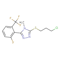 Chemical structure of 3-[(3-chloropropyl)sulfanyl]-5-[2-fluoro-6-(trifluoromethyl)phenyl]-4-methyl-4H-1,2,4-triazole - CSSB00020653868