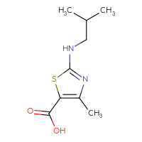 Chemical structure of 4-methyl-2-[(2-methylpropyl)amino]-1,3-thiazole-5-carboxylic acid - CSSB00000244941