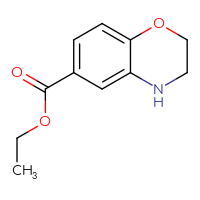 Chemical structure of ethyl 3,4-dihydro-2H-1,4-benzoxazine-6-carboxylate - CSSB00000720129
