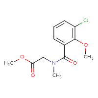 Chemical structure of methyl 2-[1-(3-chloro-2-methoxyphenyl)-N-methylformamido]acetate - CSSB00948449661