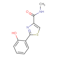 Chemical structure of 2-(2-hydroxyphenyl)-N-methyl-1,3-thiazole-4-carboxamide - CSSB00021020114
