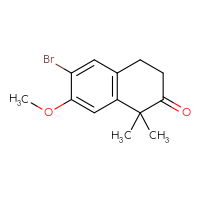 Chemical structure of 6-bromo-7-methoxy-1,1-dimethyl-1,2,3,4-tetrahydronaphthalen-2-one - CSSB00010274833