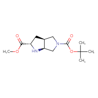 Chemical structure of 5-tert-butyl 2-methyl (2S,3aS,6aS)-octahydropyrrolo[2,3-c]pyrrole-2,5-dicarboxylate - CSSB09890138494