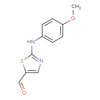 Chemical structure of 2-[(4-methoxyphenyl)amino]-1,3-thiazole-5-carbaldehyde - CSSB00031829314