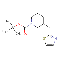 Chemical structure of tert-butyl 3-[(1,3-thiazol-2-yl)methyl]piperidine-1-carboxylate - CSSB00113942764