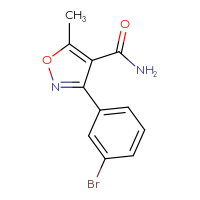 Chemical structure of 3-(3-bromophenyl)-5-methyl-1,2-oxazole-4-carboxamide - CSSB00085999850