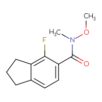 Chemical structure of 4-fluoro-N-methoxy-N-methyl-2,3-dihydro-1H-indene-5-carboxamide - CSSB06854262835