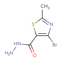 Chemical structure of 4-bromo-2-methyl-1,3-thiazole-5-carbohydrazide - CSSB08065189887