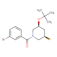 Chemical structure of (3S,5R)-1-(3-bromobenzoyl)-3-(tert-butoxy)-5-fluoropiperidine - CSSB08983313618