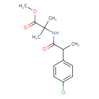 Chemical structure of methyl 2-[2-(4-chlorophenyl)propanamido]-2-methylpropanoate - CSSB02018217256