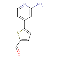 Chemical structure of 5-(2-aminopyridin-4-yl)thiophene-2-carbaldehyde - CSSB06581638044