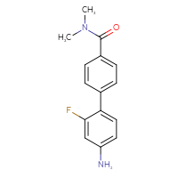 Chemical structure of 4'-amino-2'-fluoro-N,N-dimethyl-[1,1'-biphenyl]-4-carboxamide - CSSB06320586701