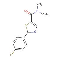 Chemical structure of 2-(4-fluorophenyl)-N,N-dimethyl-1,3-thiazole-5-carboxamide - CSSB21043404206