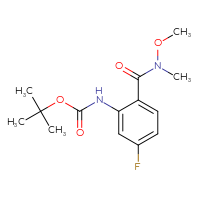 Chemical structure of tert-butyl N-{5-fluoro-2-[methoxy(methyl)carbamoyl]phenyl}carbamate - CSSB02059625144