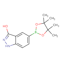 Chemical structure of 5-(4,4,5,5-tetramethyl-1,3,2-dioxaborolan-2-yl)-1H-indazol-3-ol - CSSB03551875147