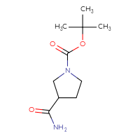 Chemical structure of tert-butyl 3-carbamoylpyrrolidine-1-carboxylate - CSSB00000700827