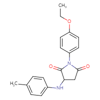 Chemical structure of 1-(4-ethoxyphenyl)-3-[(4-methylphenyl)amino]pyrrolidine-2,5-dione - CSSB00026472120