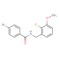 Chemical structure of 4-bromo-N-[(2-fluoro-3-methoxyphenyl)methyl]benzamide - CSSB03292547533
