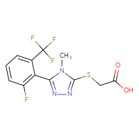 Chemical structure of 2-({5-[2-fluoro-6-(trifluoromethyl)phenyl]-4-methyl-4H-1,2,4-triazol-3-yl}sulfanyl)acetic acid - CSSB00020653869
