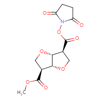 Chemical structure of 3-(2,5-dioxopyrrolidin-1-yl) 6-methyl (3S,3aR,6S,6aR)-hexahydrofuro[3,2-b]furan-3,6-dicarboxylate - CSSB20269493513